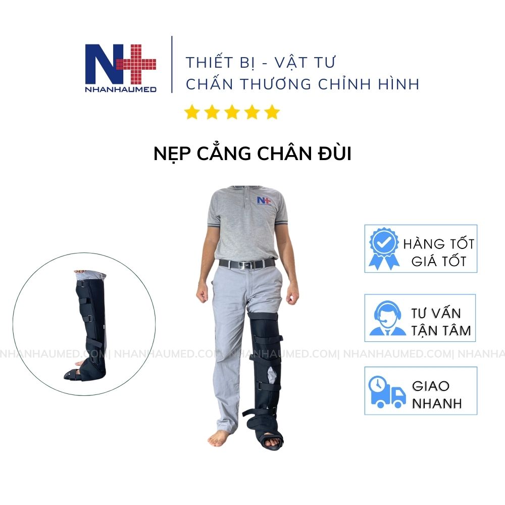 Nẹp cẳng chân dài cố định đùi và cẳng chân, nẹp cẳng chân đùi