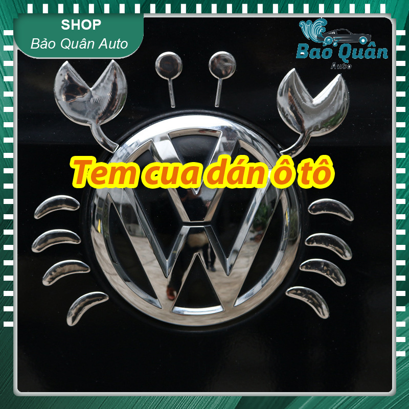 Tem 3D hình CON CUA dán trang trí thương hiệu xe hơi ô tô