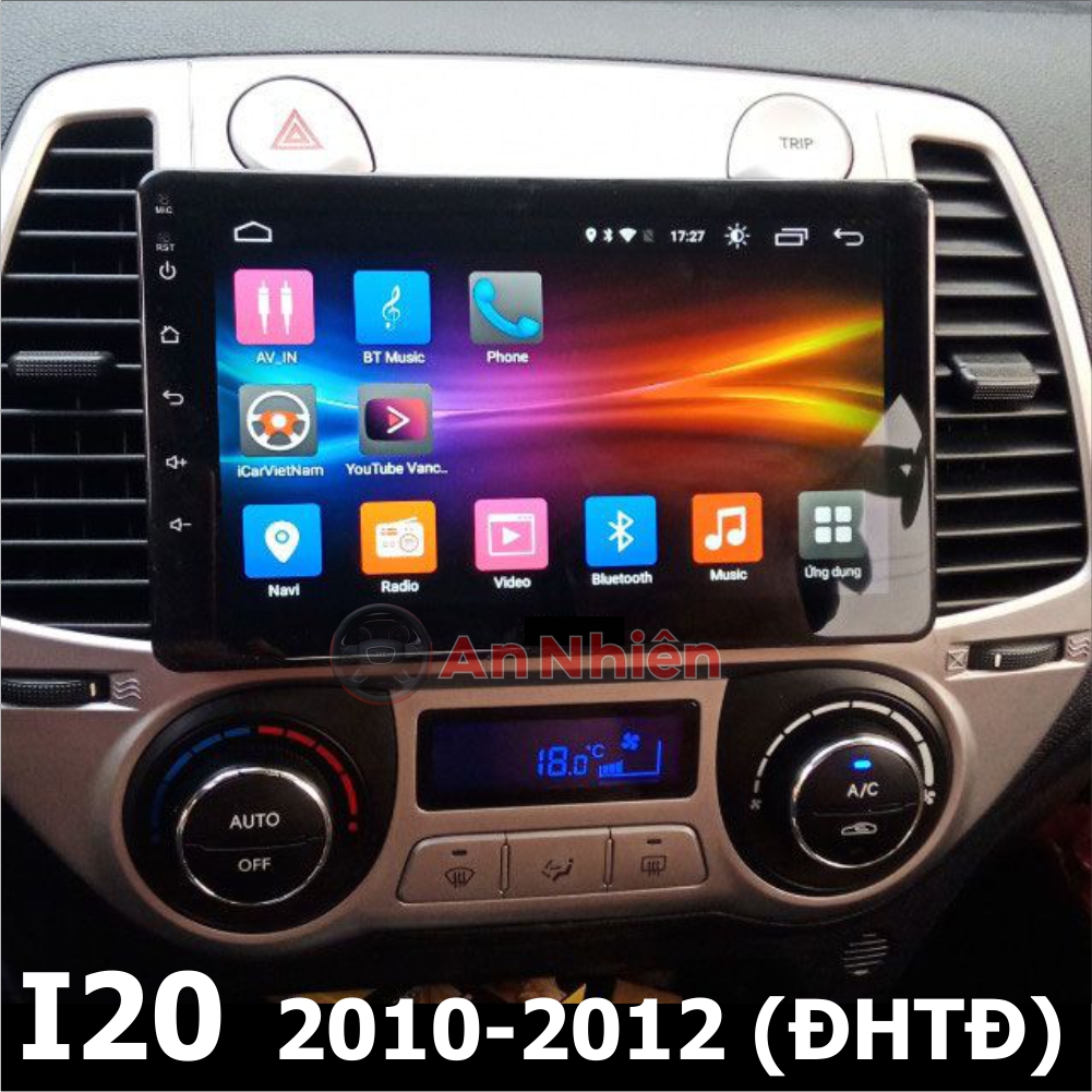 [Kho Hải Phòng] Màn Hình Android 9 inch Cho Xe i20 - Có GPS Chỉ Đường Bằng NaviTel, điều khiển giọng nói, điều khiển vô lăng, Xem Camera Lùi - Đầu DVD Android Có Tiếng Việt, Tặng Kèm Mặt Dưỡng Giắc Zin Cho Xe Hy