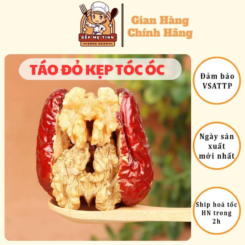 Bánh táo đỏ kẹp óc chó giúp an thần, hỗ trợ giảm cân, nâng cao sức khoẻ, thành phần tự nhiên không chất bảo quản