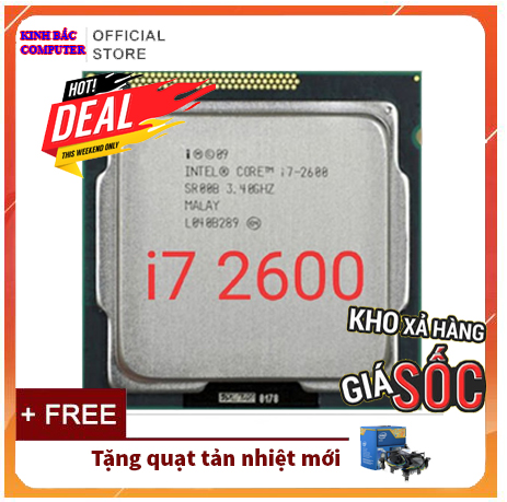 Cpu máy tính chíp intel core i7 2600 3.40ghz socket 1155 chơi game, dòng main như h61, h67, b75, p75....