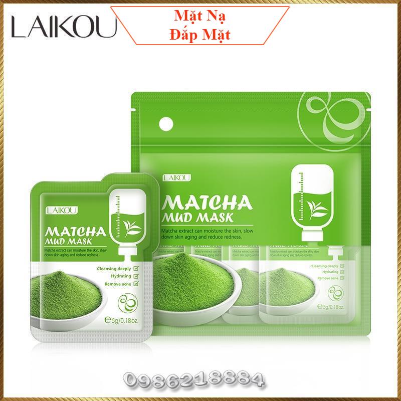 Mặt nạ bùn trà xanh laikou matcha mud mask làm sạch sâu giúp ngừa mụn lmm1