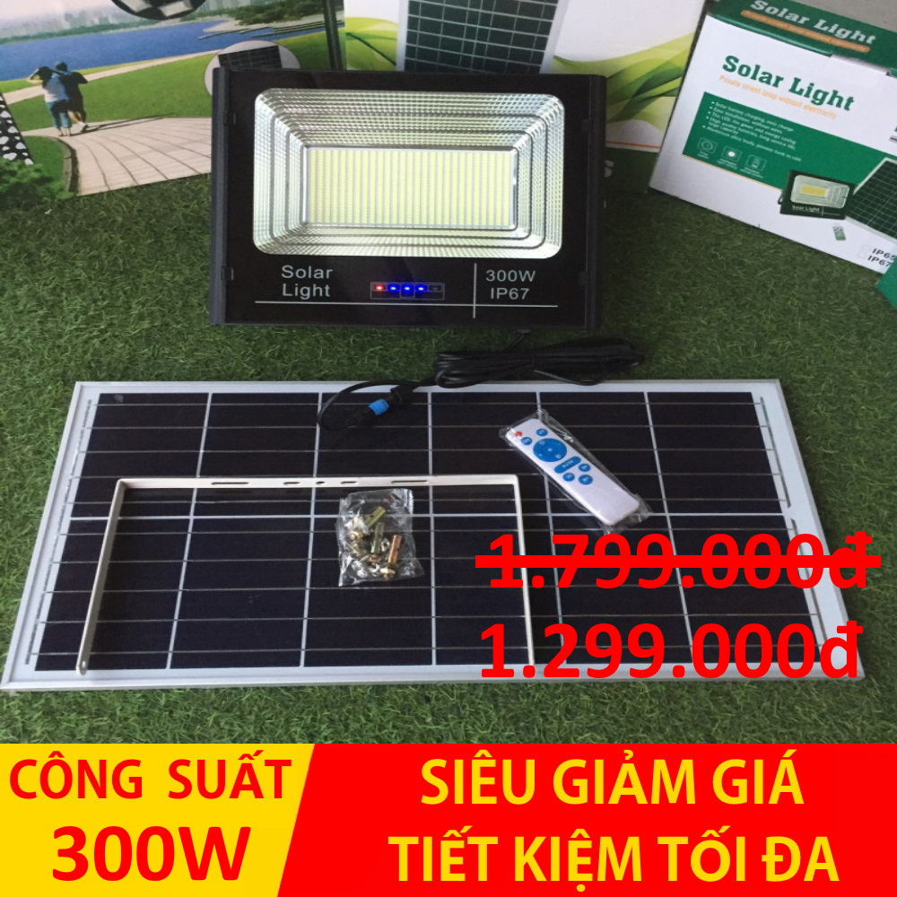 đèn năng lượng mặt trời 300w-200w-100w-60w-40w [ Mẫu Mới Nhất Có % Báo Pin ]