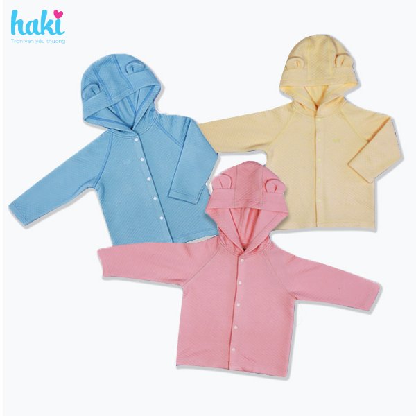Áo khoác chần bông mũ tai gấu siêu dễ thương, áo khoác thu đông ấm áp cho bé tới 3 tuổi HAKI BB014 (4-15kg)