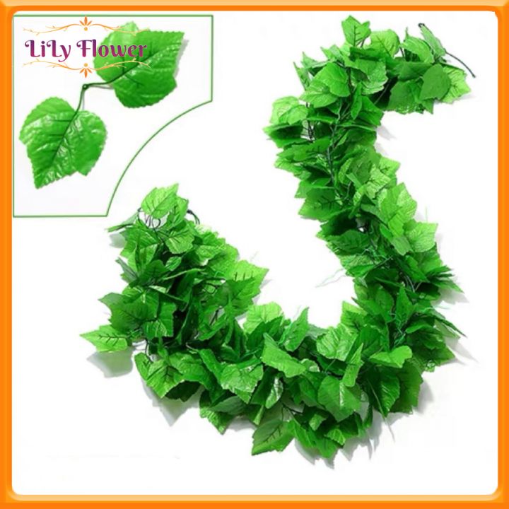 Combo 5 Dây lá giả trang trí, Dây lá nho dài 2m4 trang trí sân vườn - trang trí quán cà phê, nhà hàng, đám cưới