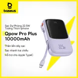 Sạc dự phòng Baseus dung lượng 10000mAh, công suất 20W Cổng PD Sạc nhanh (Cống Type C / Cống Iphone) phù hợp với các dòng điện thoại