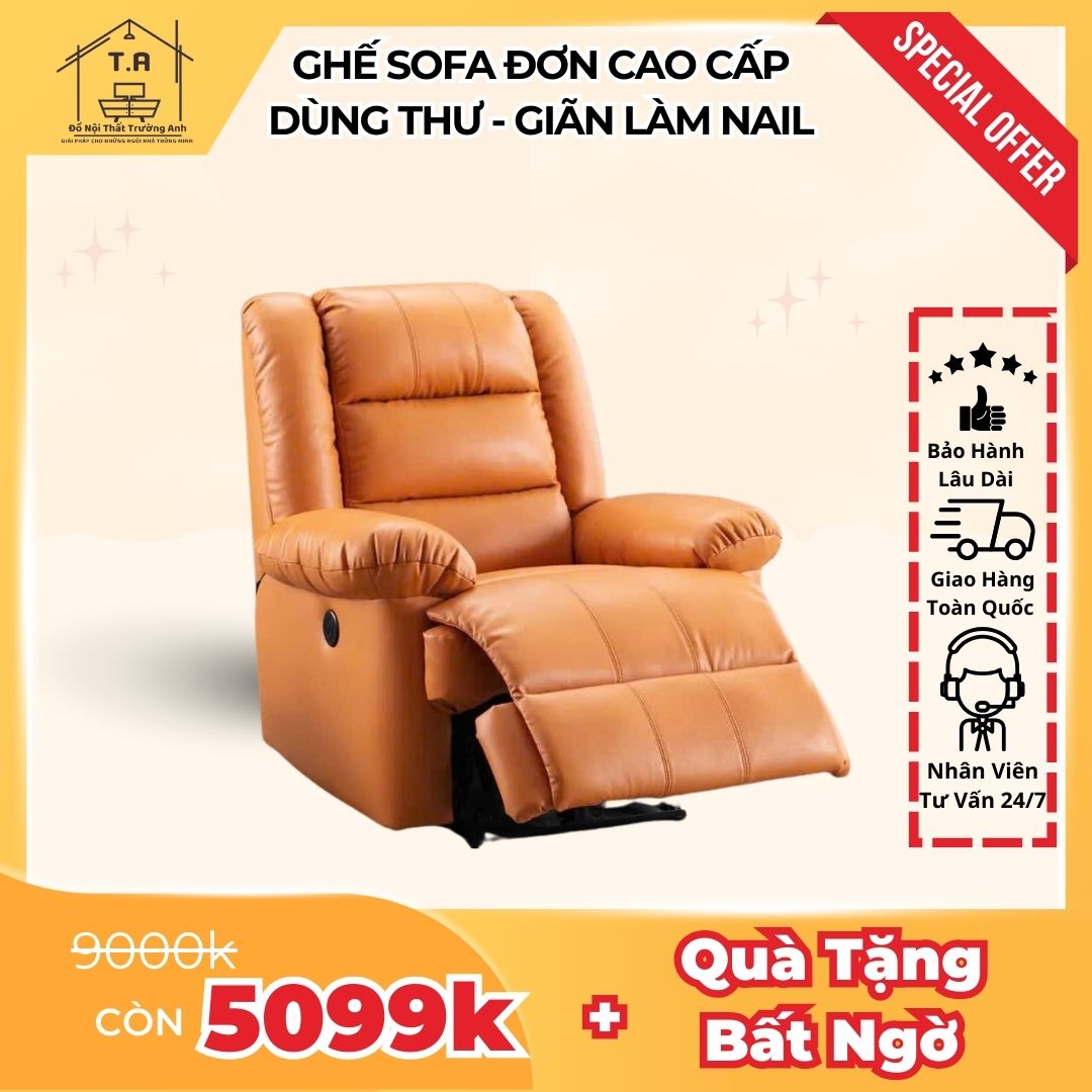 Ghế Sofa Đơn Thư Giãn Và Đọc Sách Tại Nhà, Ghế Sofa Làm Nail Và Làm Mi, Ghế Cửa Hàng Spa, Ghế Sopha