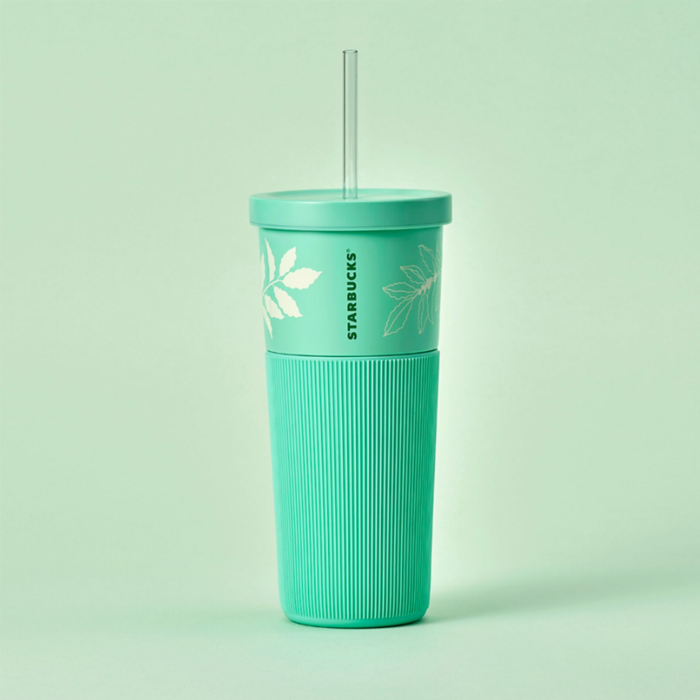 Ly starbucks cold cup 21.5oz ss silcon slv n_grns lt