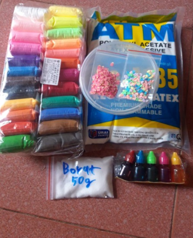 Bộ kit làm slime đầy đủ - slime trong, slime bơ, slime mây