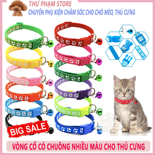 VÒNG CỔ CHO CHÓ MÈO CÓ CHUÔNG DƯỚI 8KG - VÒNG CỔ CÓ THỂ ĐIỀU CHỈNH KÍCH THƯỚC GIÁ RẺ - PHỤ KIỆN THÚ CƯNG HOUSE & PET SHOP