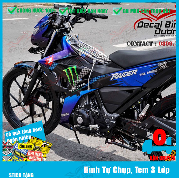 🌿 HÌNH TỰ CHỤP ️️🌿 Tem Trùm Satria Xanh Đen ️🌿 Tem Satria Mónter ️🌿 Decal Satria Giá Rẻ ️🌿Stick Doreamon