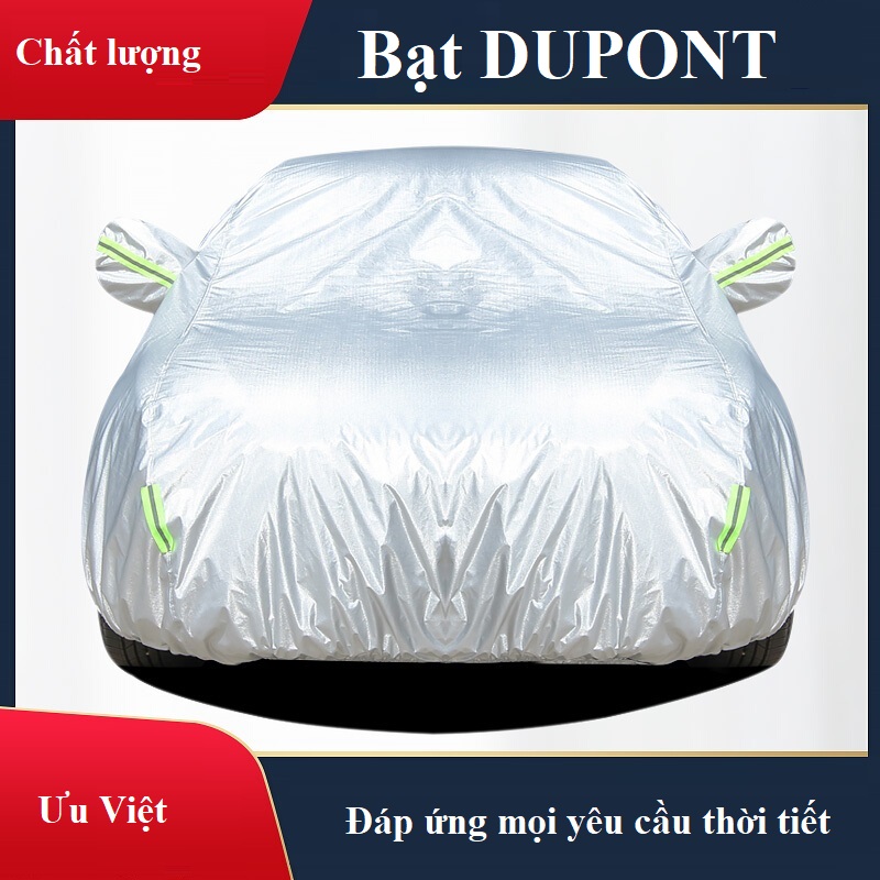 Bạt Phủ Xe Hơi VẢI DÙ DUPONT Siêu Bền, có lớp bạc phản quang chống nóng cho xe Ô tô 4 -7 Chỗ, Chống Mưa, Chống Xước