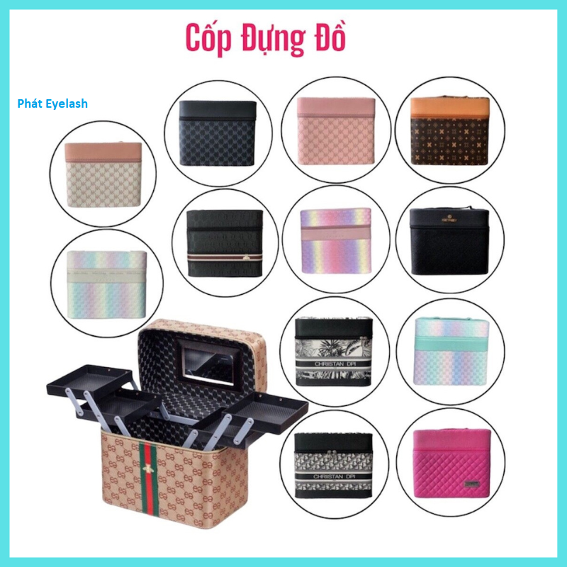 Cốp đựng mỹ phẩm trang điểm, nối mi, nail, phun xăm ,tủ đựng phụ kiện,hộp 2 tầng đựng đồ nghề make up, túi đựng đồ đa năng_cốp mi _acb phát