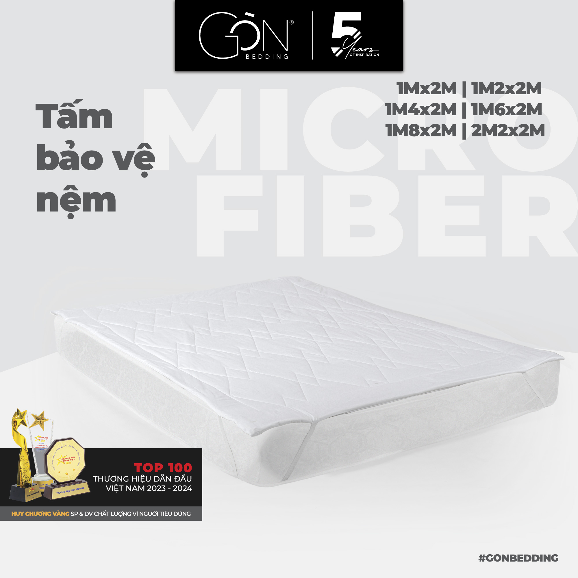 Tấm bảo vệ nệm cotton 100% gòn bedding nhiều kích thước