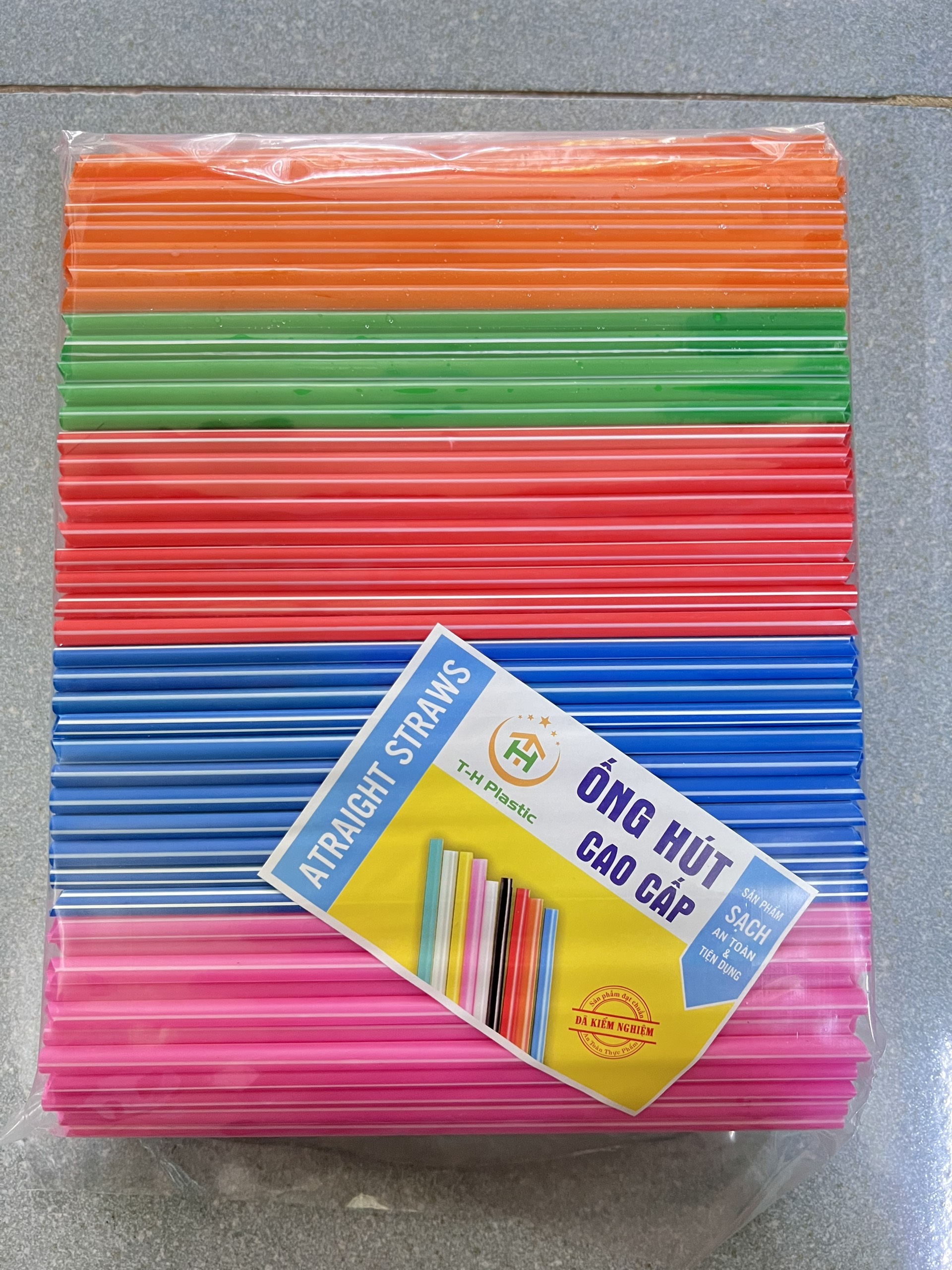 Ống hút có sọc màu phi 6 - 500g/bịch
