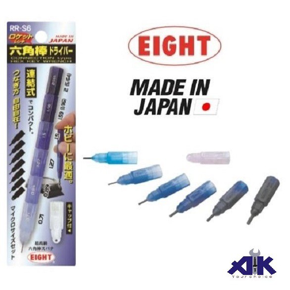 Tô vít lục giác siêu nhỏ Eight Nhật RR-S6 cỡ từ 0.71 - 2mm - Bộ Lục giác điện tử mini - Made in Japan