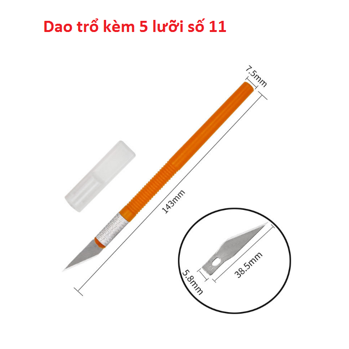 Dao Trổ Kèm 5 Lưỡi Phụ, Lưỡi Dao Số 11