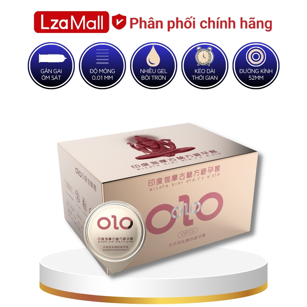 Bao cao su olo siêu mỏng gân gai chạm là phê x2 gel bôi trơn gốc nước dầu thần ấn độ kéo dài thời gian yêu hộp 10 bcs 