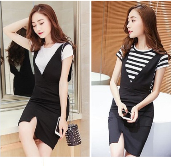 Váy Đầm Yếm Thời Trang, Vải Thun Umi Hàn Cao cấp, co giãn tốt, giữ phom lâu bền, Có oversize 65KG, Váy Dài đến gối