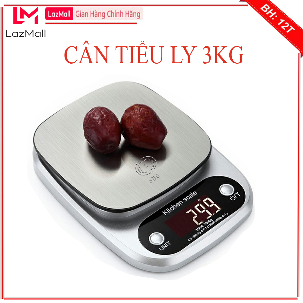 Cân tiểu ly điện tử mini chính xác loại 3kg - 0.1g có màn hình led cảm ứng chính hãng sdgold, tự động tắt khi không sử dụng