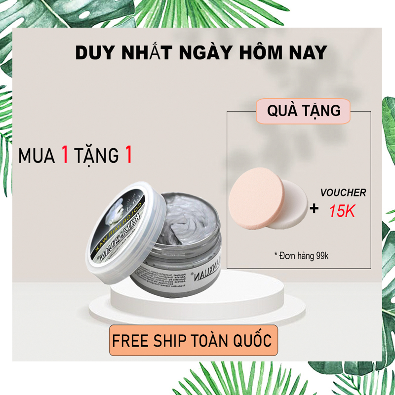 (FREE SHIP 18K )Sáp vuốt nhuộm tóc tạo kiểu KALANXUAN ,đổi màu tạm thời- màu xám khói ,trắng kim ,xanh dương ,vàng ,tím  ,đỏ ,màu chocolate  (TẶNG QUÀ TRÊN MỖI ĐƠN HÀNG)