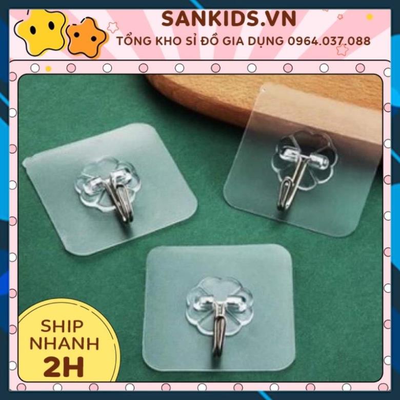 Móc dán tường treo đồ trong suốt - móc dính cường lực thần thánh siêu dính đa năng - 6x6 cm
