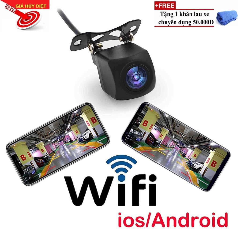 [HỖ TRỢ LẮP ĐẶT Ở HÀ NỘI] Camera wifi cảm biến lùi cho xe oto, - Camera Wi-Fi tín hiệu kỹ thuật số, camera lùi wifi trên xem trên điện thoại với góc nhìn lớn 170 độ,chuẩn HD, hình ảnh trung thực hàng cao cấp BẢO HÀNH 1 ĐỔI 1
