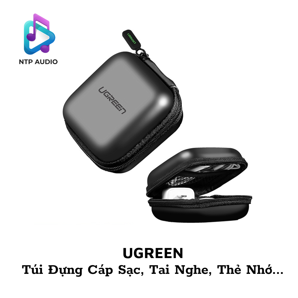 Hộp đựng tai nghe thẻ nhớ cáp USB chống sốc chống nước, nhỏ gọn, tiện ích UGREEN 40816, 80x80x40mm - Hãng phân phối chính thức