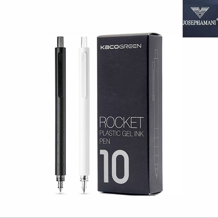Bút bi gel kaco rocket 2 màu trắng, đen, cao cấp
