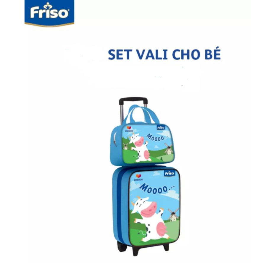 Set vali kéo + túi xách du lịch cho bé - quà tặng của friso