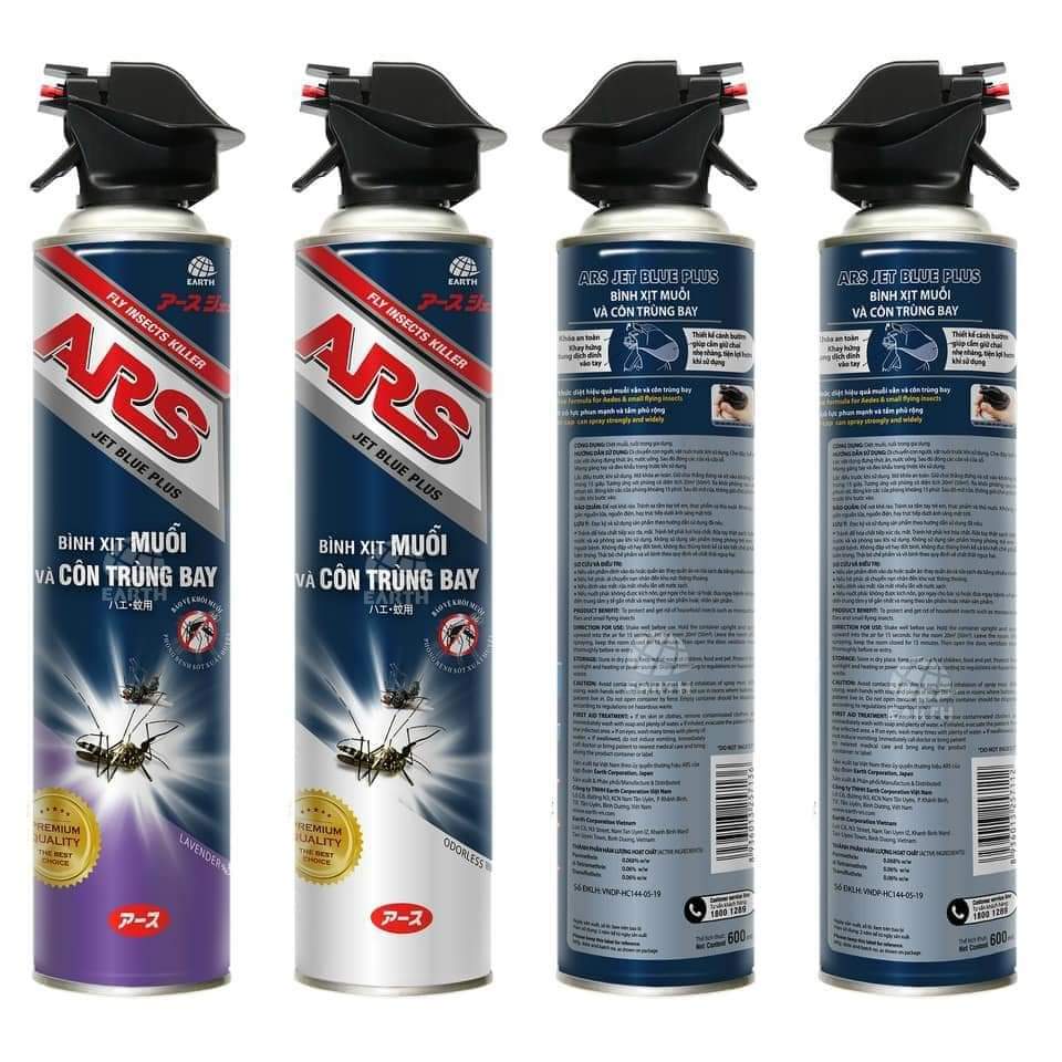 Bình xịt muỗi và côn trùng bay ARS Jet Blue Plus 600ml  (nhiều mùi hương).