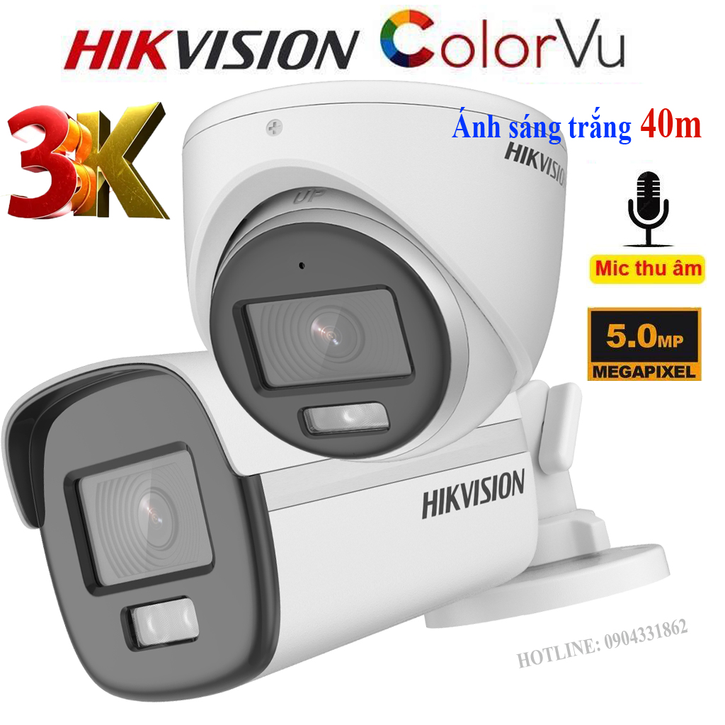 Camera TVI có màu đêm 3K（5MP 16:9 ) Colorvu tích hợp Micro ghi âm thanh