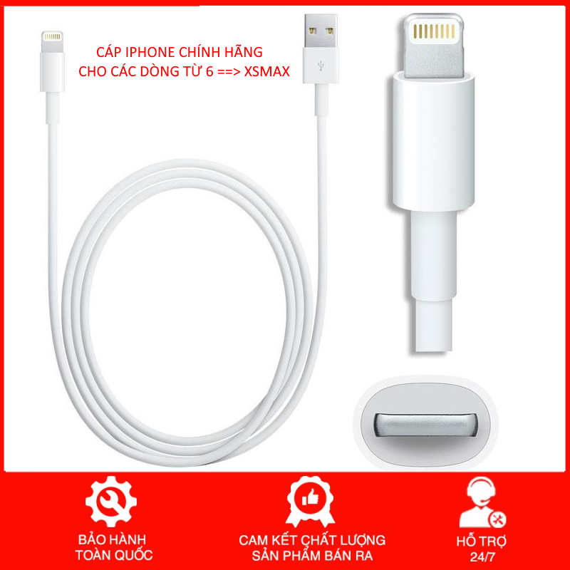 Cáp Sạc Cho Iphone 5/6/7/8/X/Xs/Xsmax/11/Promax Chính Hãng - Bảo Hành 1 Đổi 1