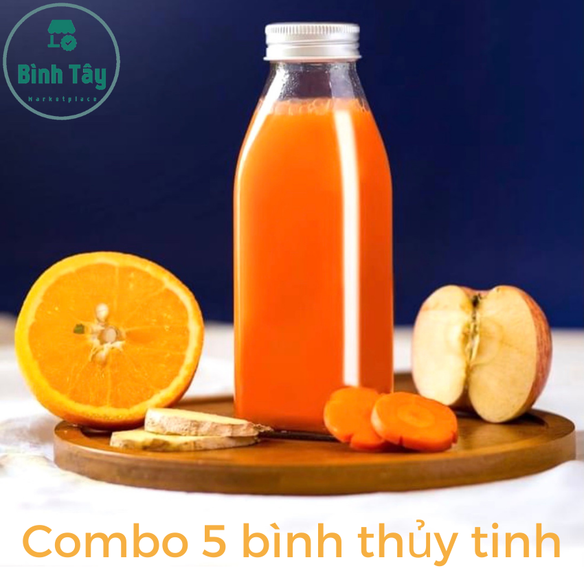 5 chai thủy tinh đựng nước ép dung tích 355ml BT-S030