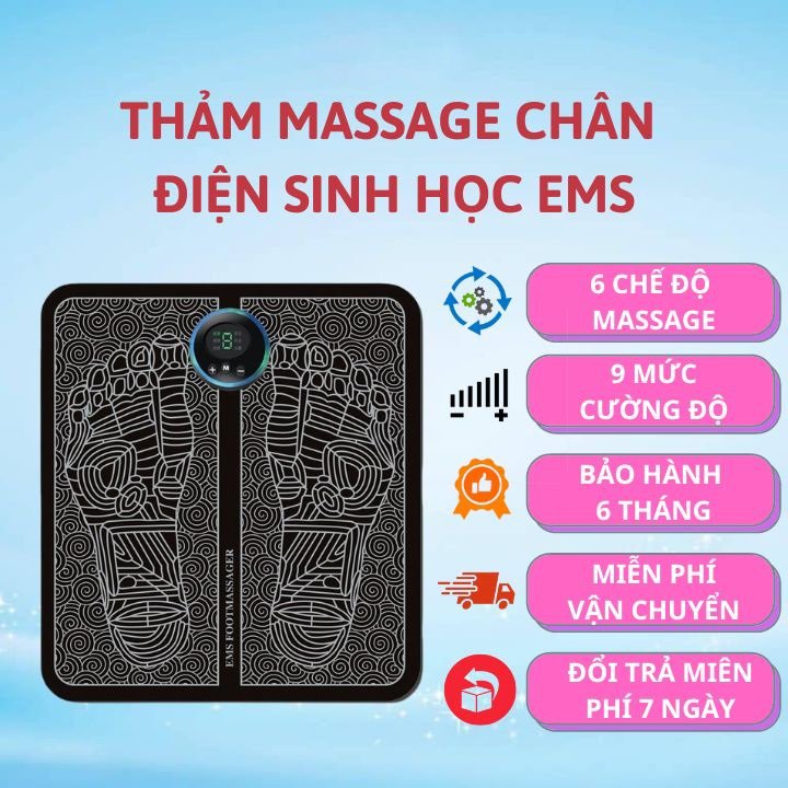 Máy massage bàn chân, thảm massage chân ems xoa bép bấm huyệt bàn và bắp chân giúp giảm đau mỏi chân, thảm mát xa chân thông minh màn hình led hiện đại - Đệm massage chân, thảm xung điện massage chân, máy mát xa chân, thảm matxa chân