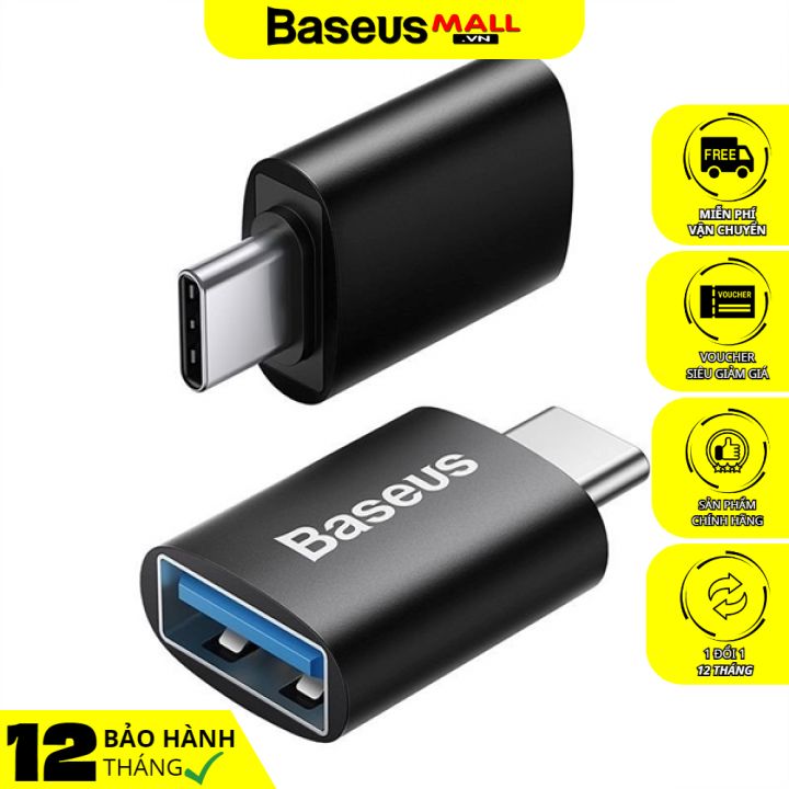 Đầu chuyển otg type c to usb 3.1 tốc độ cao baseus ingenuity series mini otg gen2