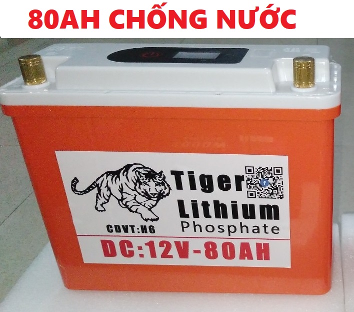 Bình Pin Lithium 80Ah chống nước hoàn toàn tuyệt đốiPin lithium 12V80Ah