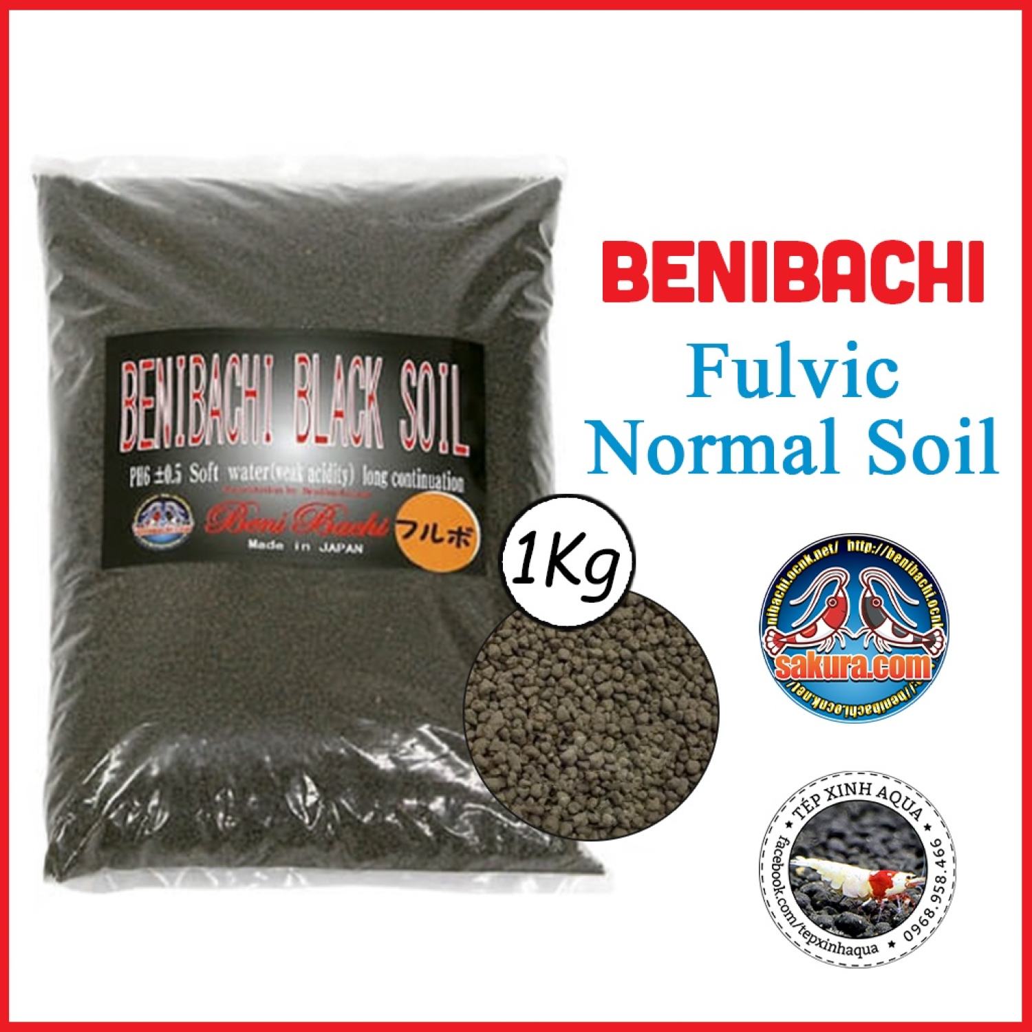 Nền nuôi tép cảnh cao cấp Benibachi Fulic Normal Soil - Hạt to