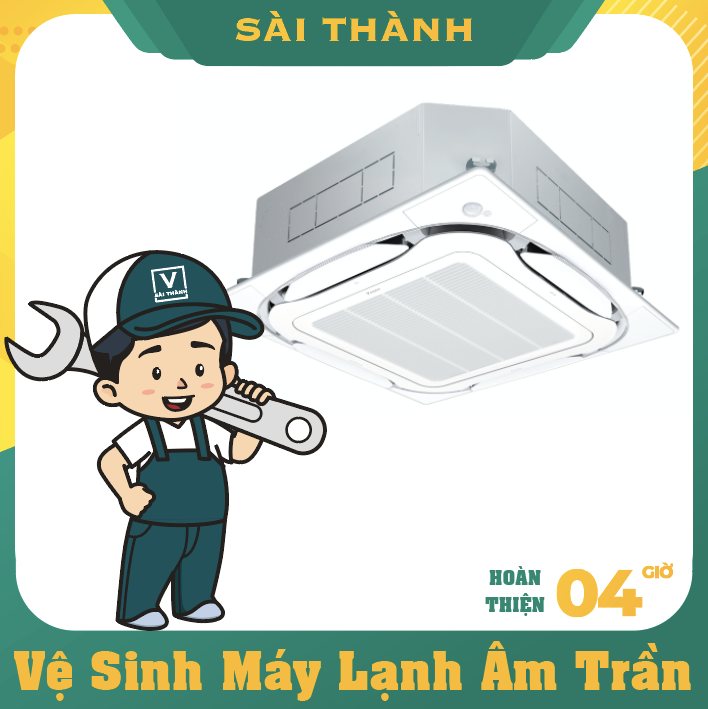 [HCM] Dịch Vụ Vệ sinh máy lạnh Âm Trần 5.0HP - Điện máy Sài Thành