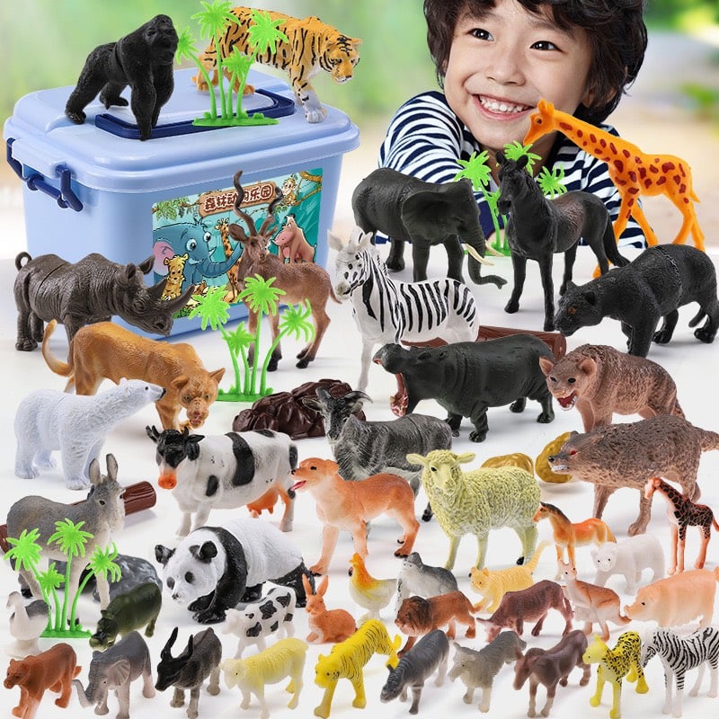 Bộ đồ chơi mô hình thú rừng 58 chi tiết kèm hộp đựng