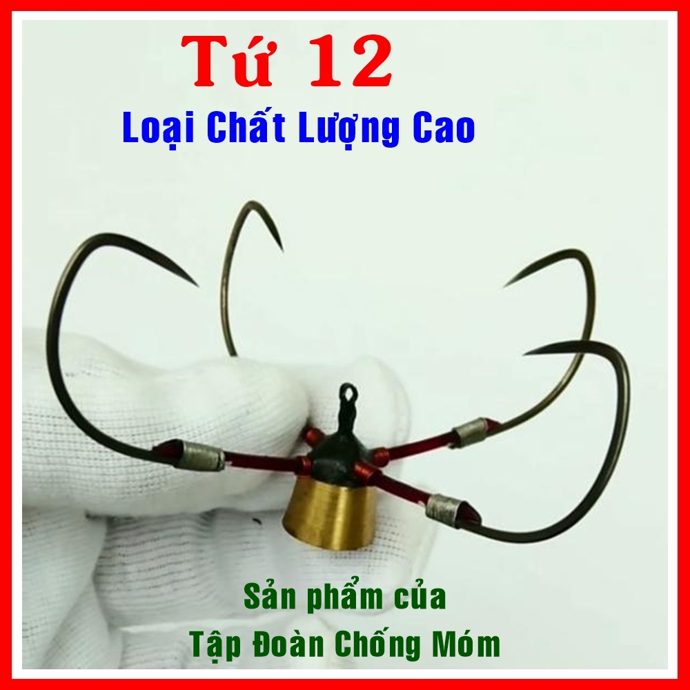 Lưỡi Câu Cá Tứ 12 VIP. Thép Lò Xo. Hàng Thửa Bao Đẹp, Chất Lượng Cao, Giá Rẻ. Lưỡi câu lục, lưỡi câu chạm, lưỡi tam, lưỡi tứ