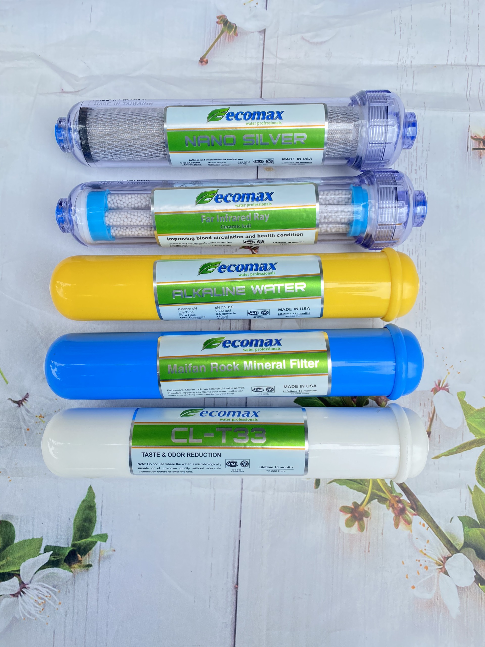 Combo 5 lõi lọc nước tạo khoáng ECOMAX cao cấp