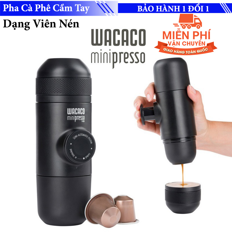 Máy Pha Cà Phê Mini Espresso Cầm Tay Wacaco MiniPresso NS - Máy pha cafe viên nén Có video hướng dẫn