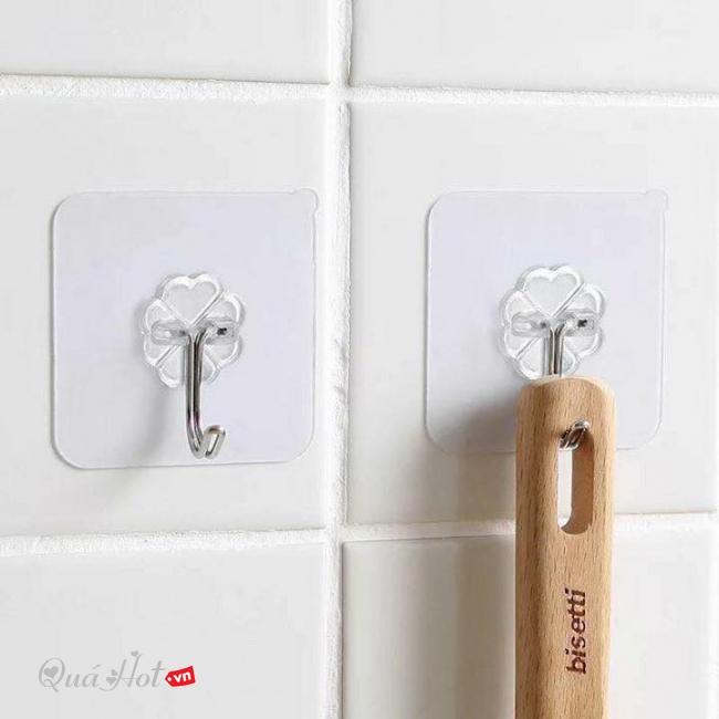 COMBO 100 móc nhựa dán tường chịu lực trong suốt