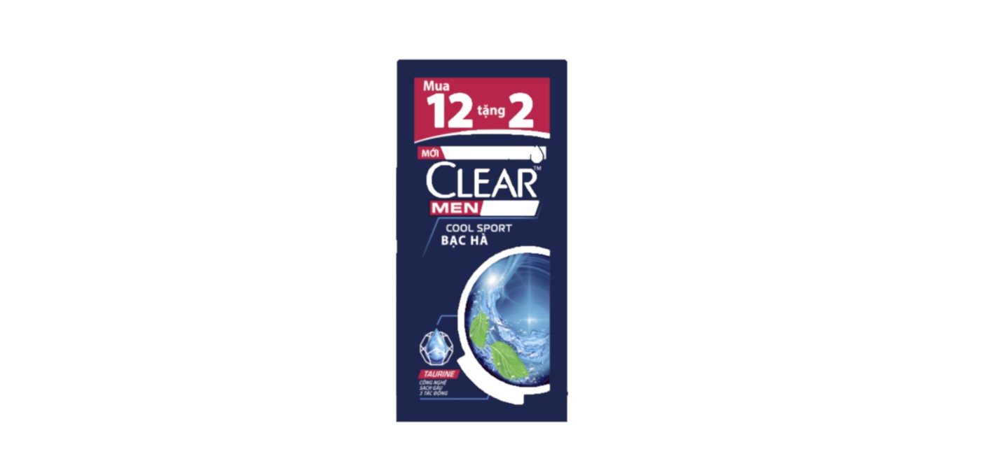 6 dây dầu gội đầu clear men bạc hà 5g 12 gói tặng 2, dầu gội clear men dây