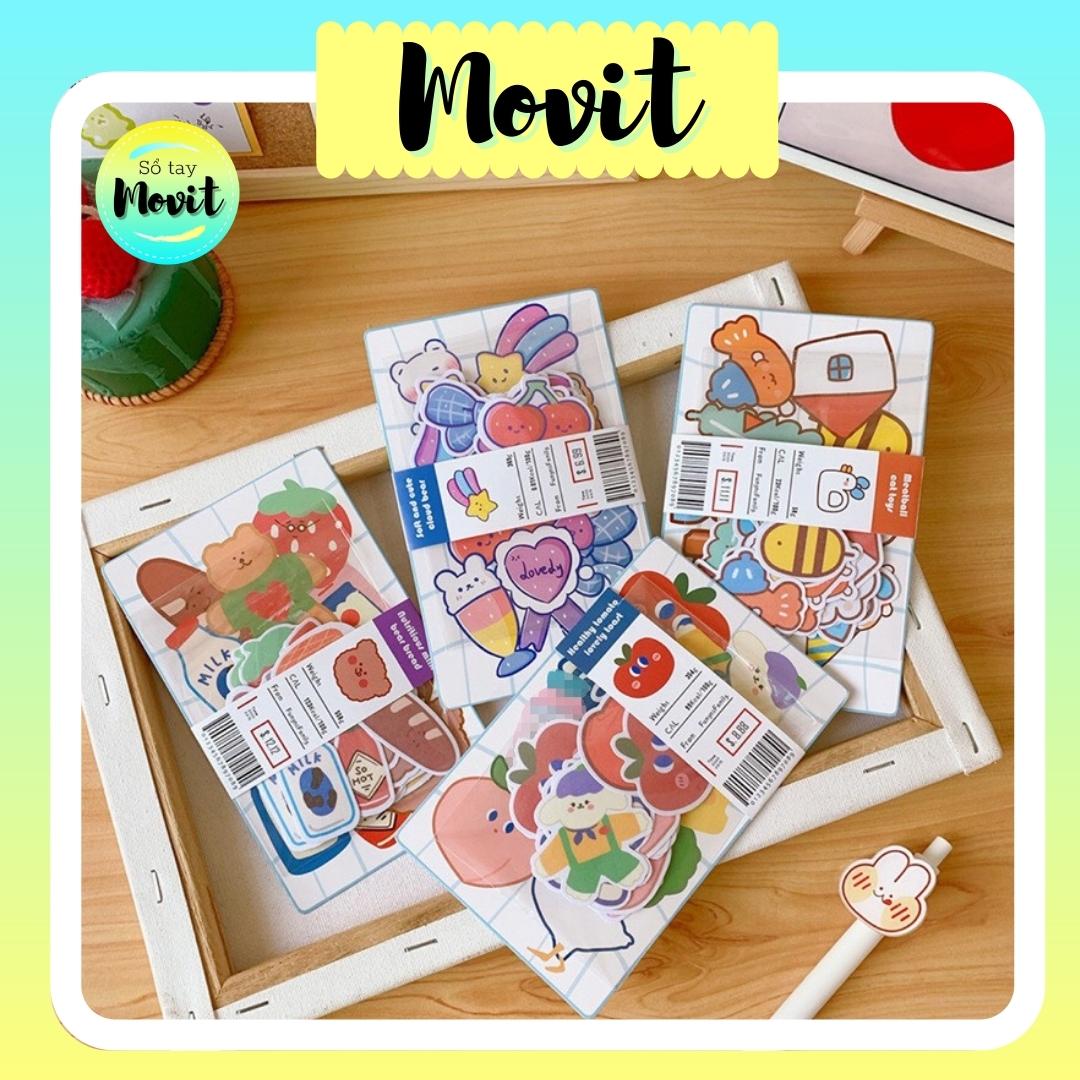 Set sticker hoạt hình chibi đáng yêu trang trí sổ