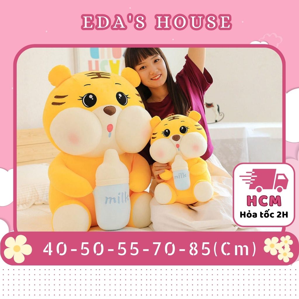 Gấu bông ôm bình sữa, gấu bông cọp ôm bình sữa to, gấu bông hình cọp EDA'S HOUSE