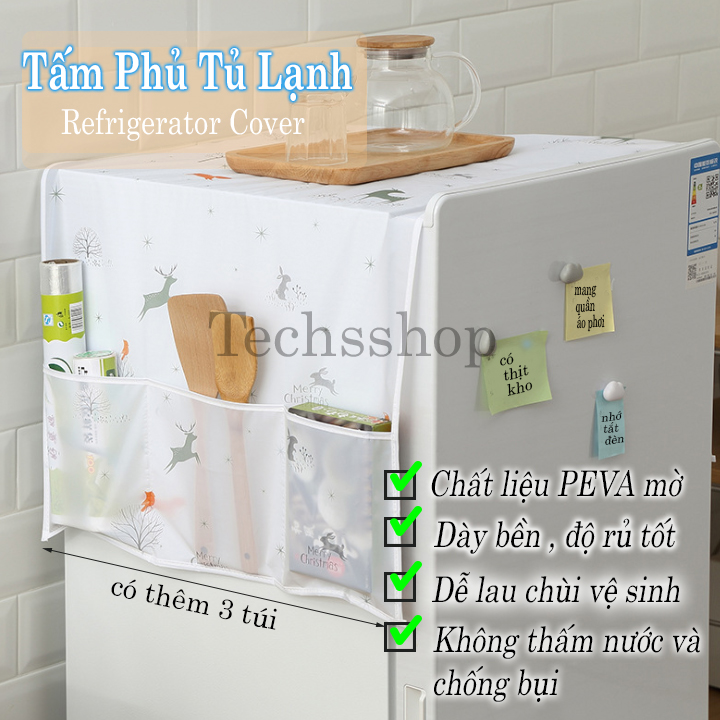 Tấm phủ tủ lạnh tiện ích thông minh nhiều mẫu hình, Tấm khăn phủ tủ lạnh cao cấp, Tấm phủ tủ lạnh có túi, Tấm phủ tủ lạnh chống bụi, Miếng lót tủ lạnh