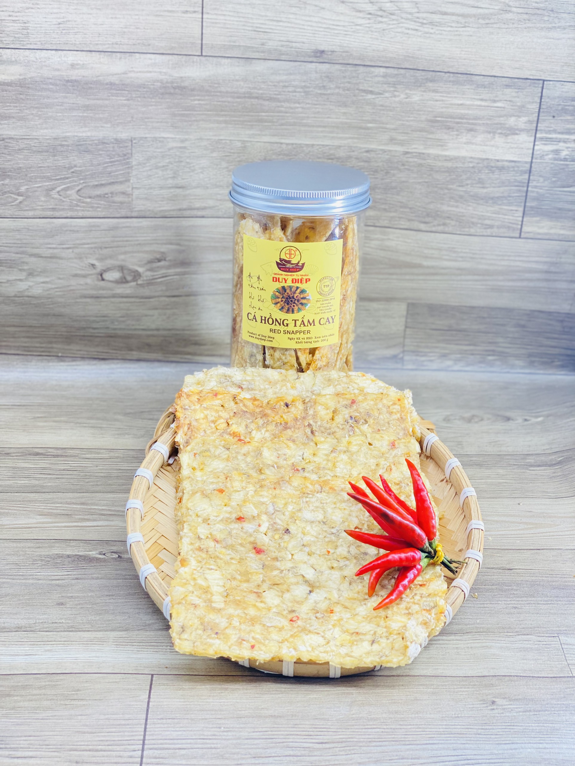 DUY ĐIỆP CÁ HỒNG TẨM CAY 200g, ĐÓNG HỘP ĂN LIỀN THƯỢNG HẠNG , ăn vặt,  khô tẩm siêu ngon, đặc sản VIỆT NAM, món ngon 3 miền.