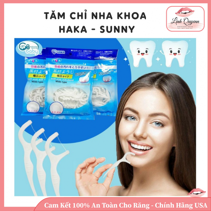 Tăm chỉ nha khoa nhật bản sunny - haka, gói 80 - 50 que